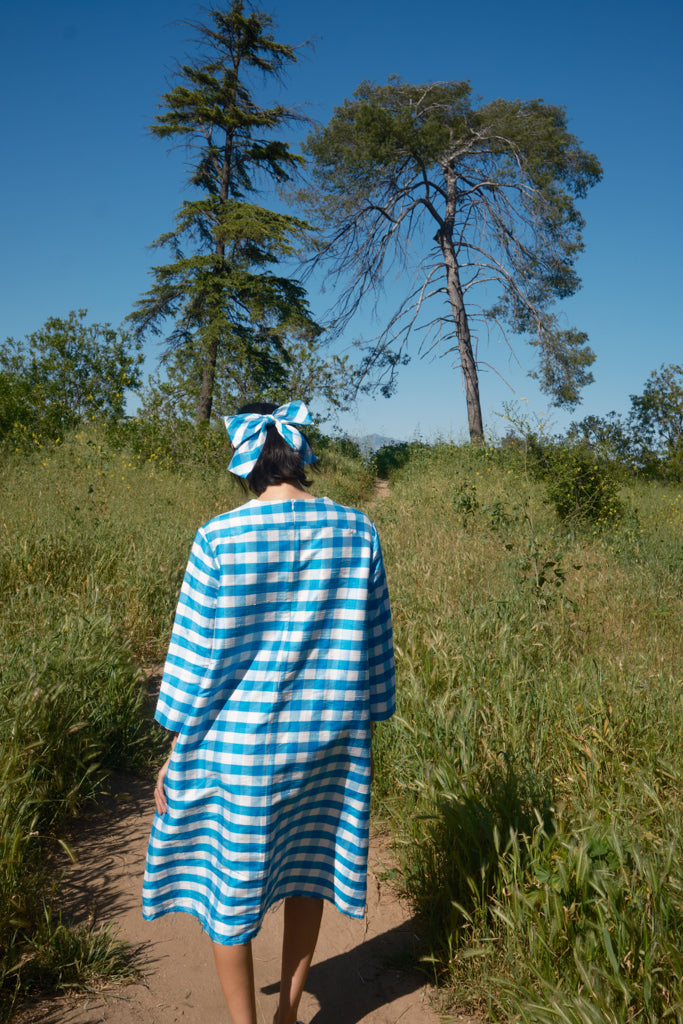 Nikki Chasin Tatia Dress, In Blue/white Gingham, Size Small Nikki Chasin Tatia Dress, In Blue/white Gingham, Size Small