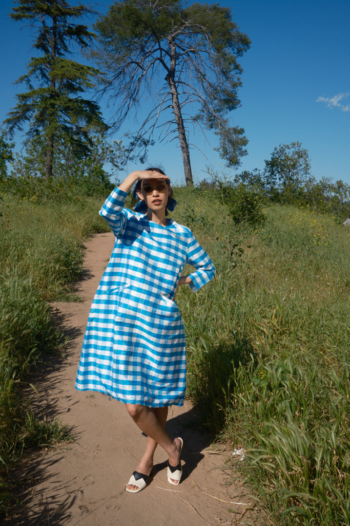 Nikki Chasin Tatia Dress, In Blue/white Gingham, Size Small Nikki Chasin Tatia Dress, In Blue/white Gingham, Size Small