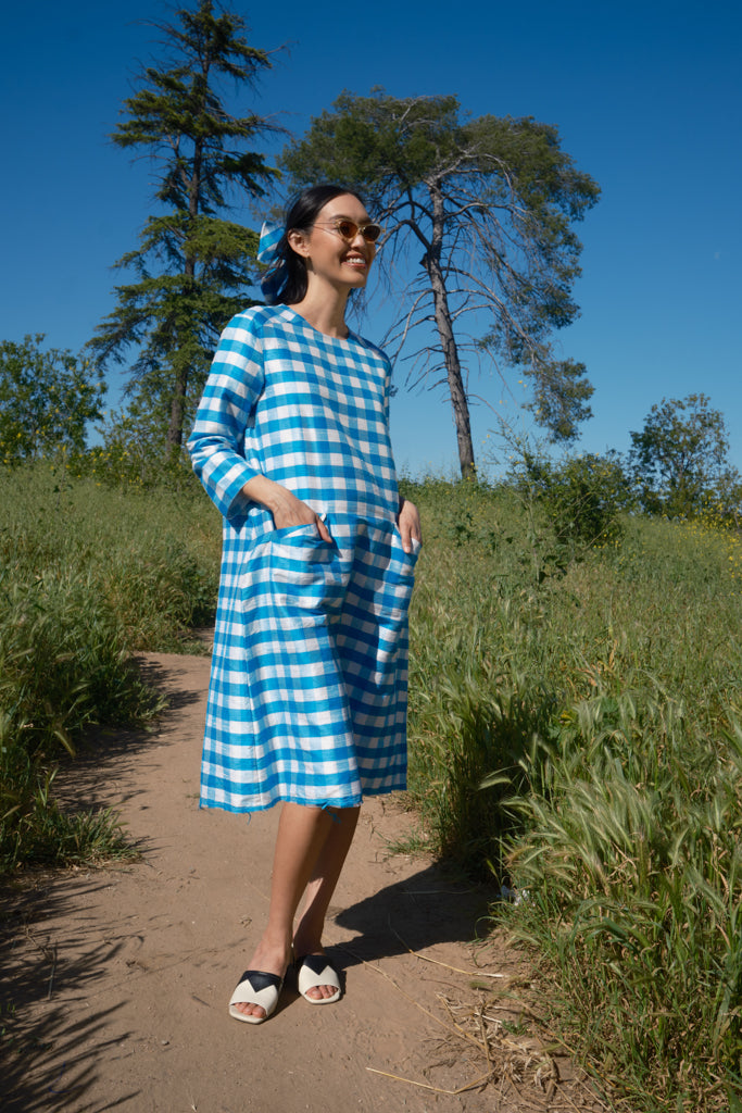 Nikki Chasin Tatia Dress, In Blue/white Gingham, Size Small Nikki Chasin Tatia Dress, In Blue/white Gingham, Size Small