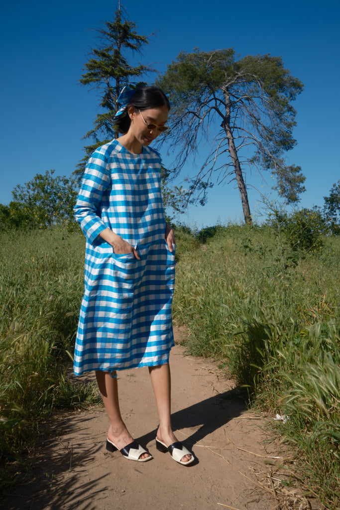 Tatia Dress  - Blue/White Gingham