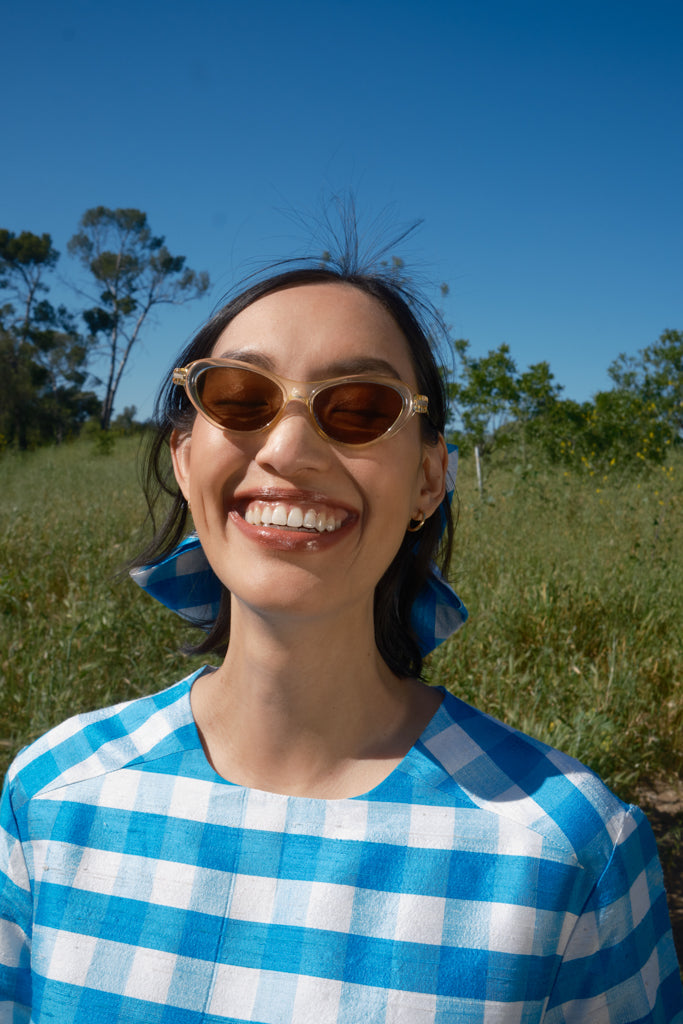 Tatia Dress  - Blue/White Gingham