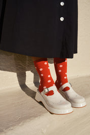 Sauntering Socks - Cherry Dot