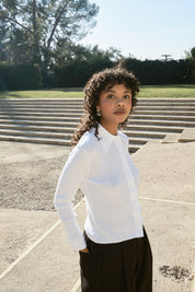 Knit Ruthie Buttondown - White