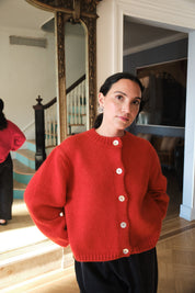 Sheba Cardigan Sweater- Habanero