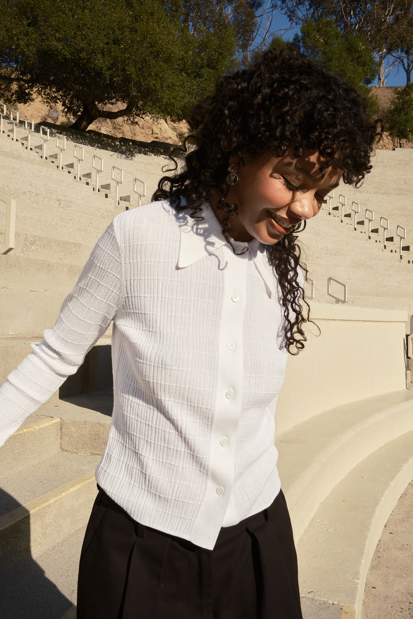 Knit Ruthie Buttondown - White