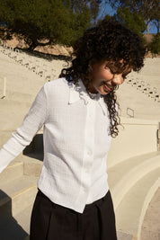 Knit Ruthie Buttondown - White