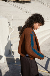 Sheba Striped Cardigan - Hickory/Ocean