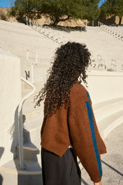 Sheba Striped Cardigan - Hickory/Ocean