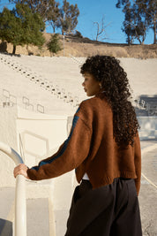 Sheba Striped Cardigan - Hickory/Ocean