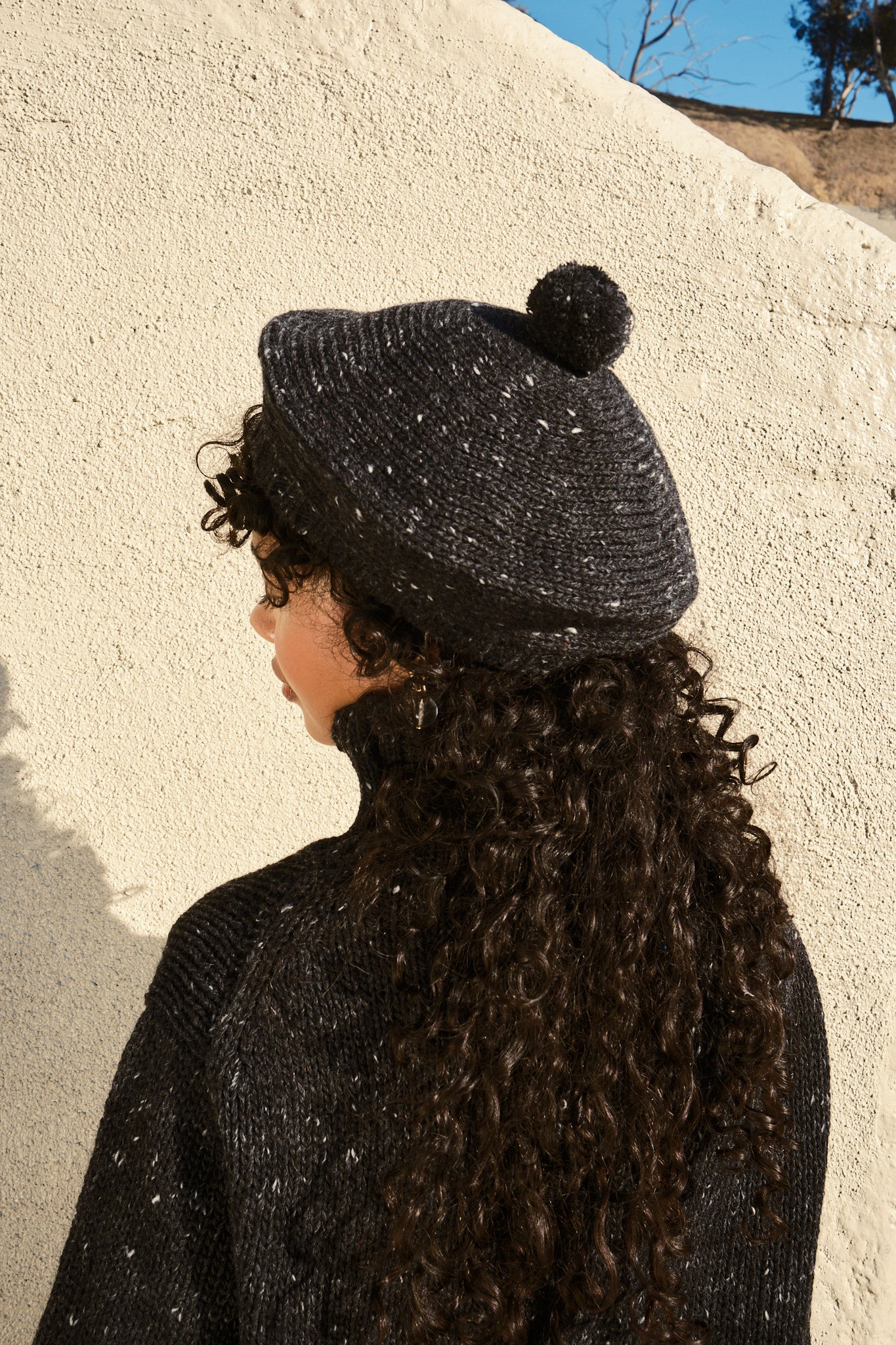 Pom Pom Beret - Stone