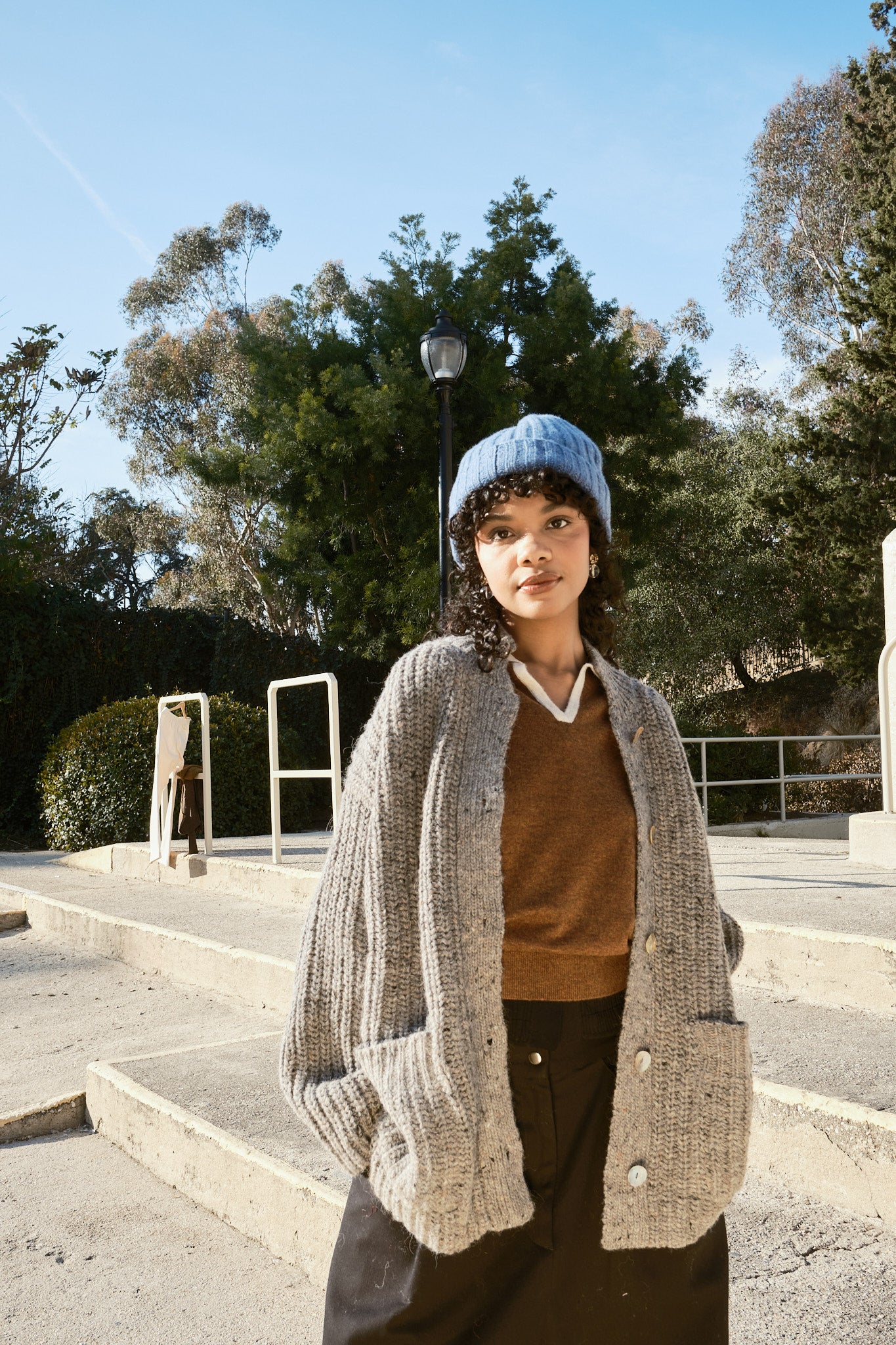 Tully Cashmere Ribbed Beanie - Marine