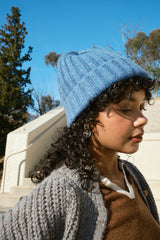 Tully Cashmere Ribbed Beanie - Marine