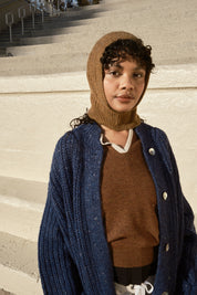 Sybil Tweed Ribbed Cardigan - Navy