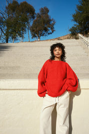 Saskia Cable Pullover - Habanero