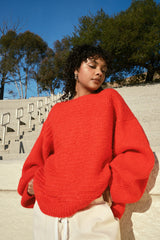 Saskia Cable Pullover - Habanero