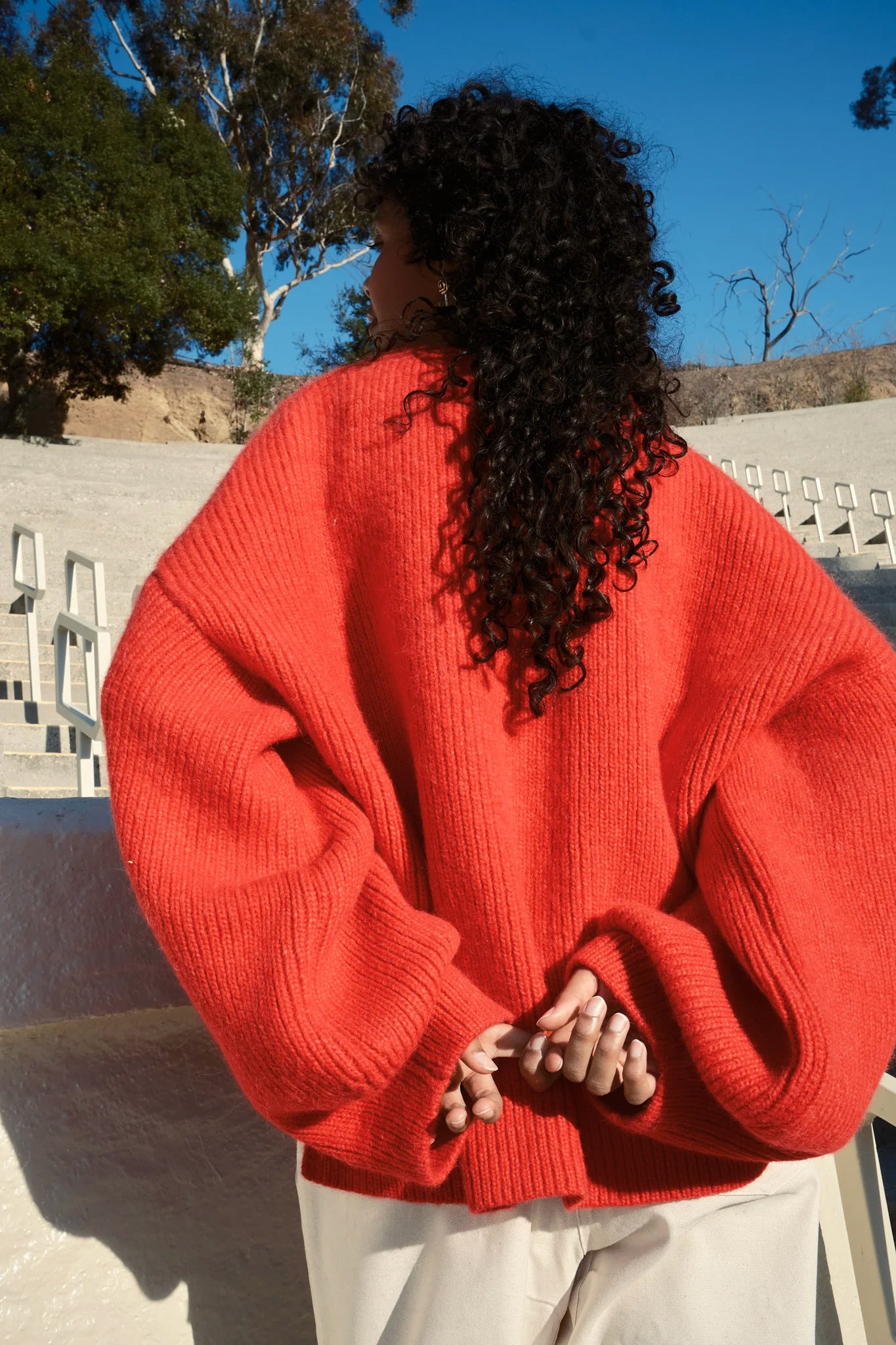 Saskia Cable Pullover - Habanero, view 5