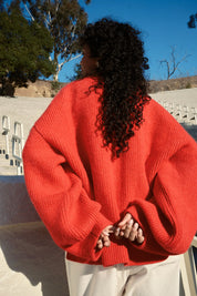 Saskia Cable Pullover - Habanero