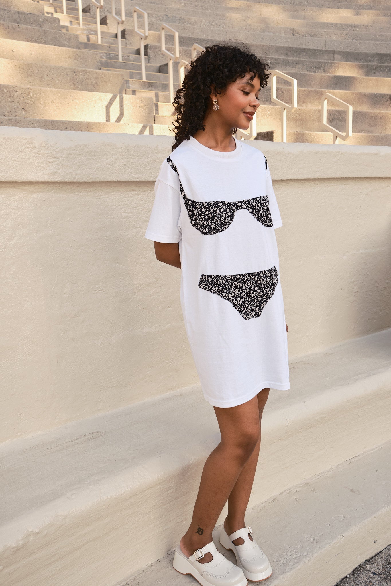Florida Woman Appliqué Dress - Black Floral