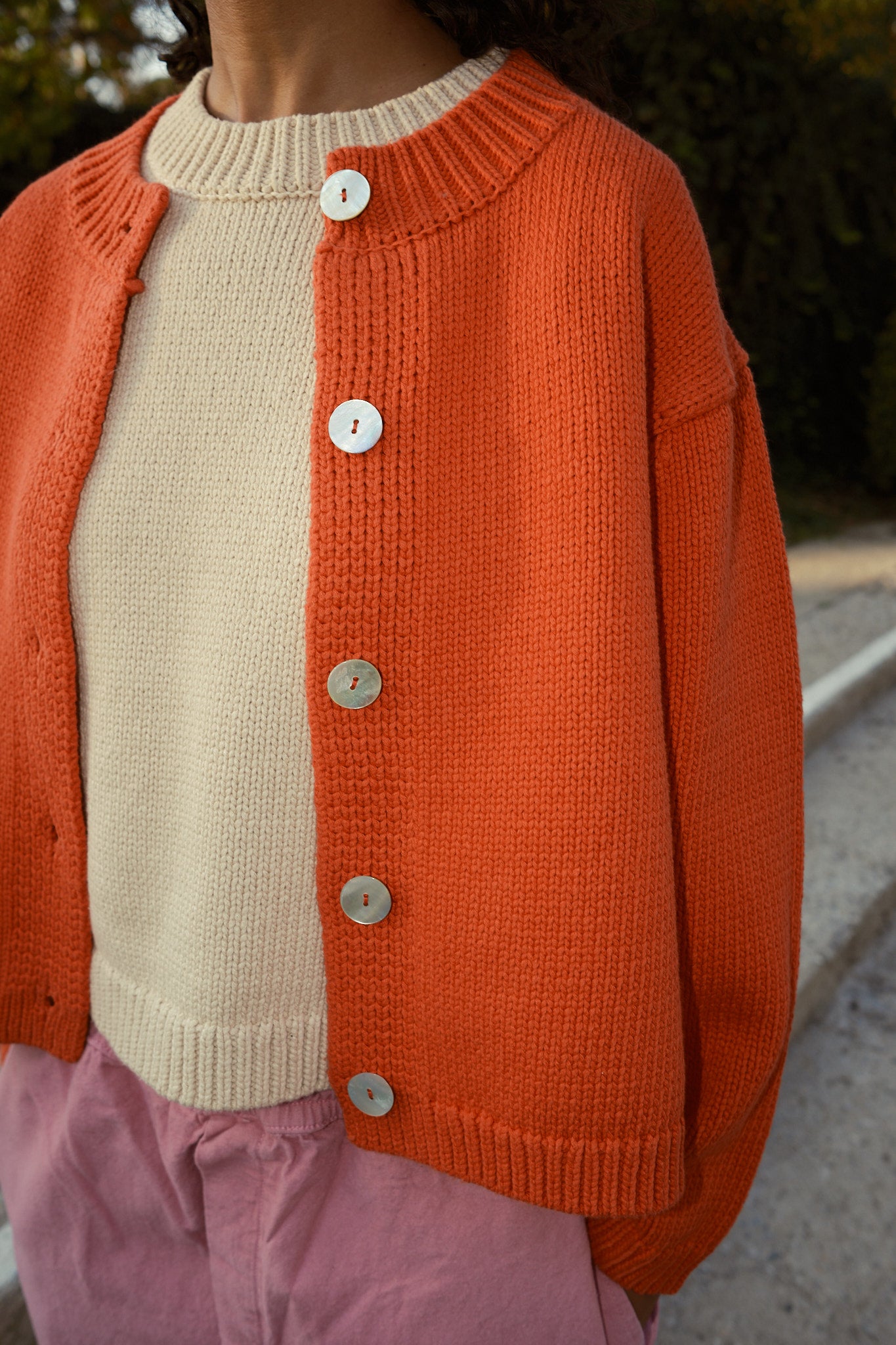 Shiloh Cotton Cardigan - Coral