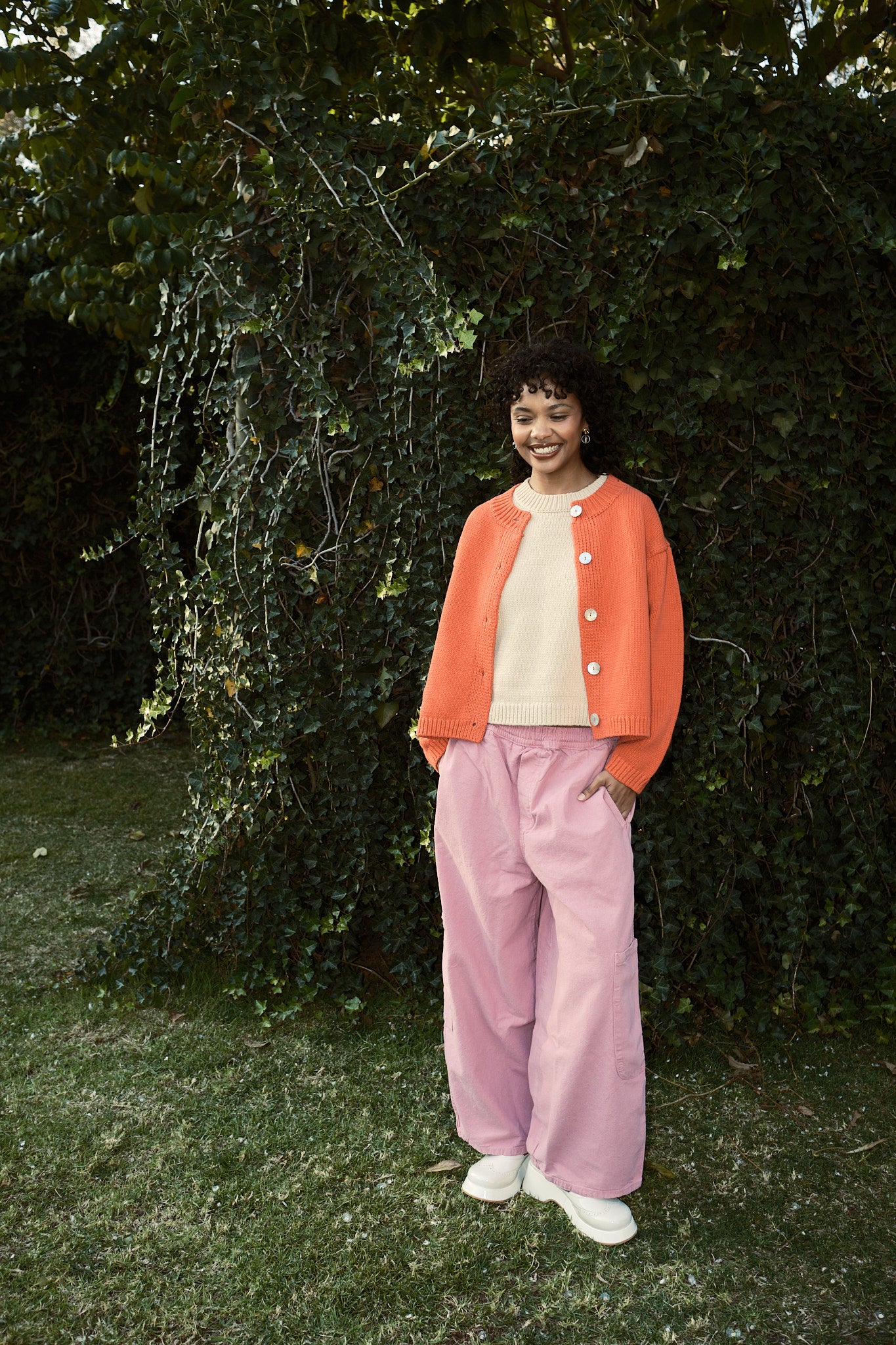 Shiloh Cotton Cardigan - Coral