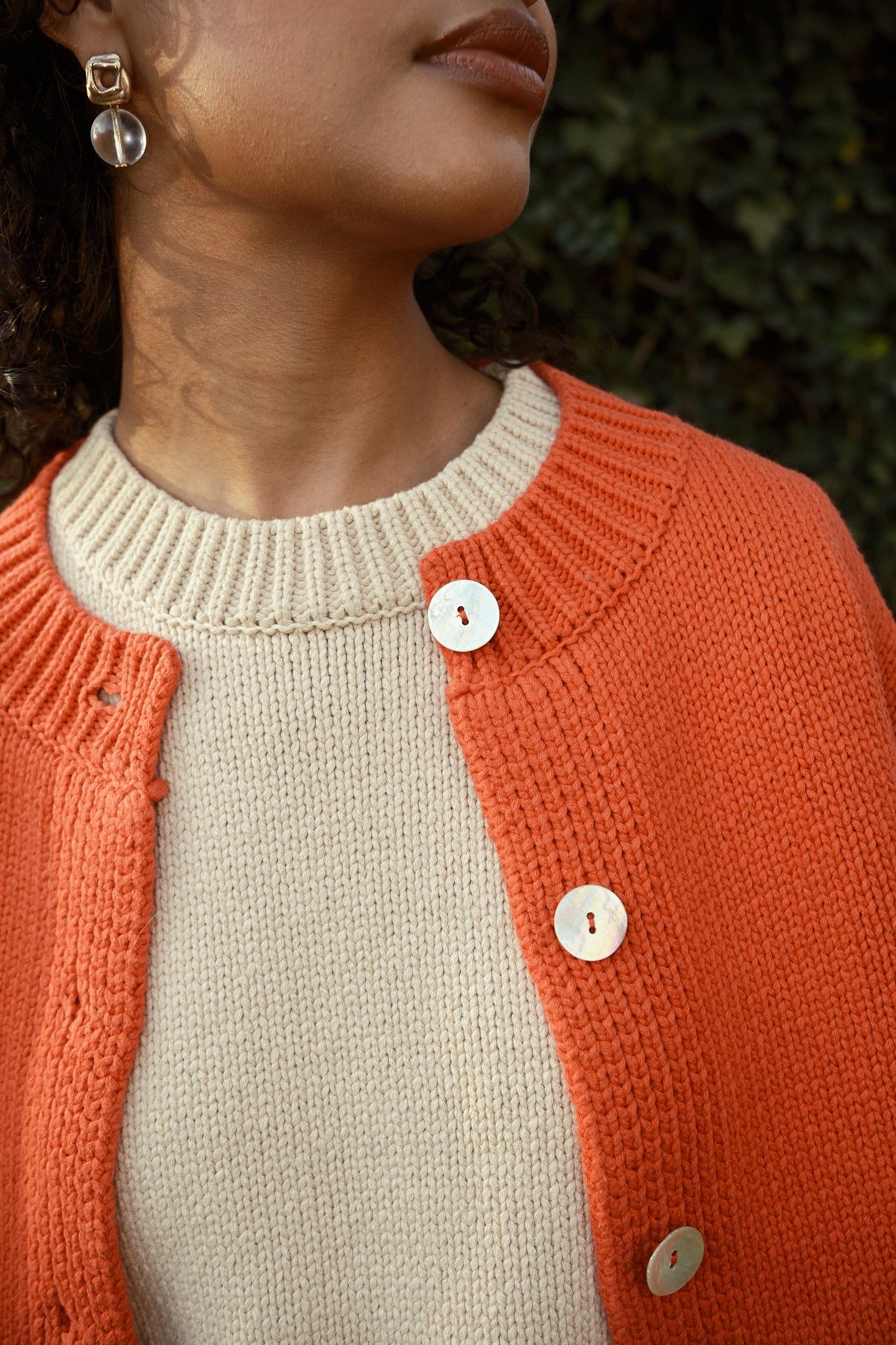 Shiloh Cotton Cardigan - Coral