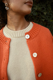 Shiloh Cotton Cardigan - Coral