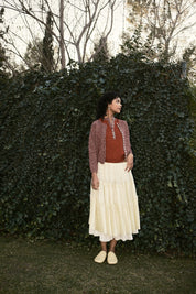 Clio Marl Cashmere Cardigan - Lava/Wine