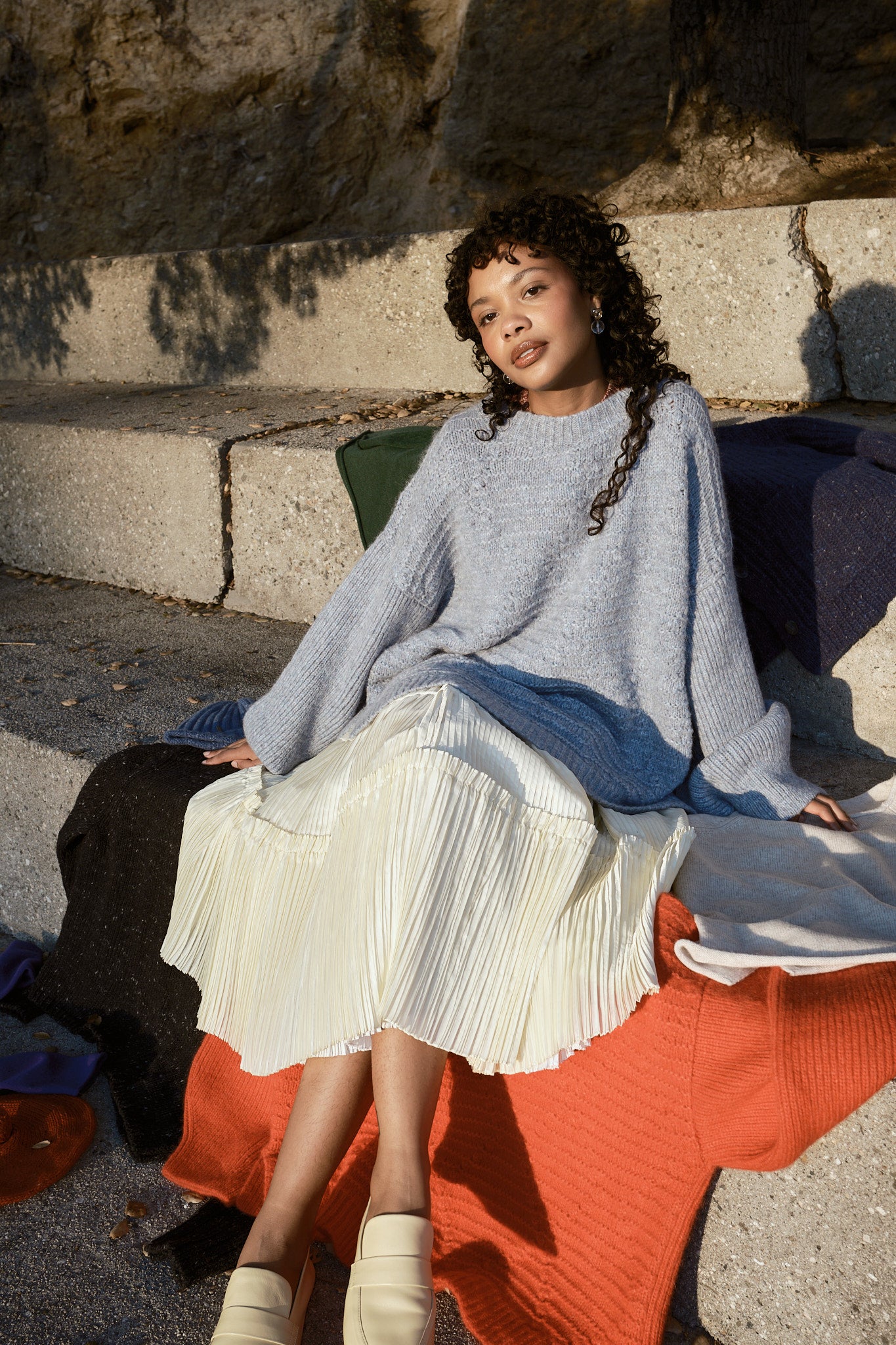 Saskia Cable Pullover - Powder