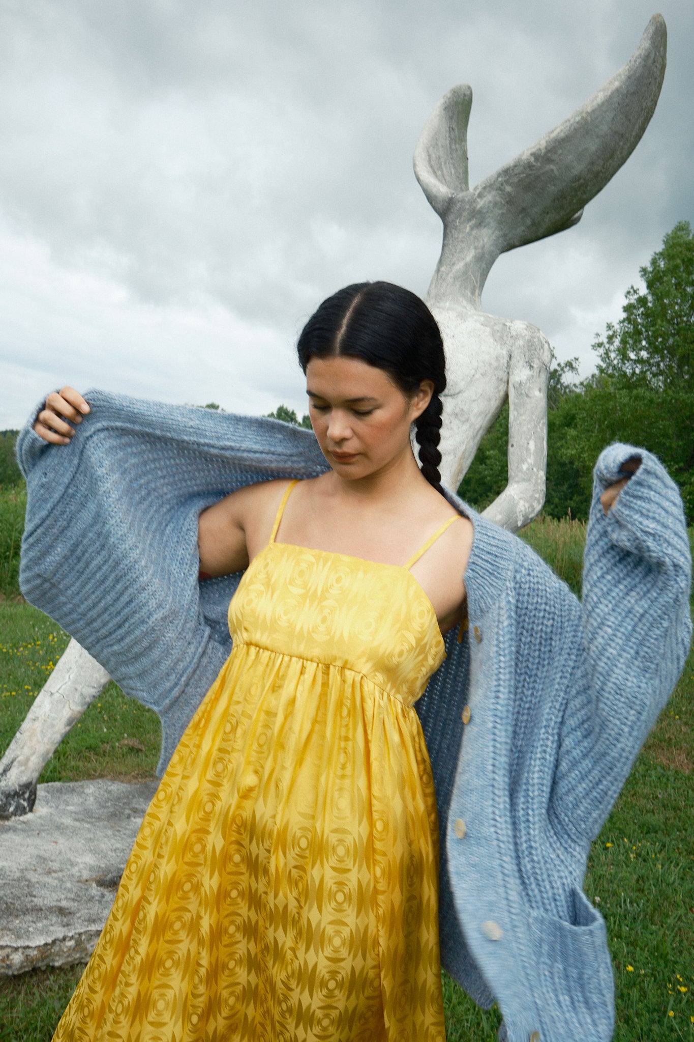 Sybil Ribbed Cardigan - Powder, view 5