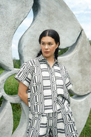 Nikki Chasin x The House That Lars Built Corso Button Down in Licorice Astrid Weave