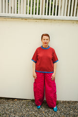 Chef Pant - Beetroot Seersucker