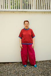 Chef Pant - Beetroot Seersucker