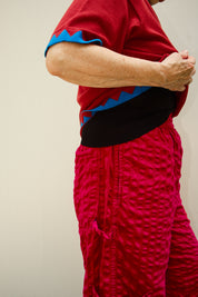 Chef Pant - Beetroot Seersucker