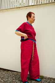 Chef Pant - Beetroot Seersucker