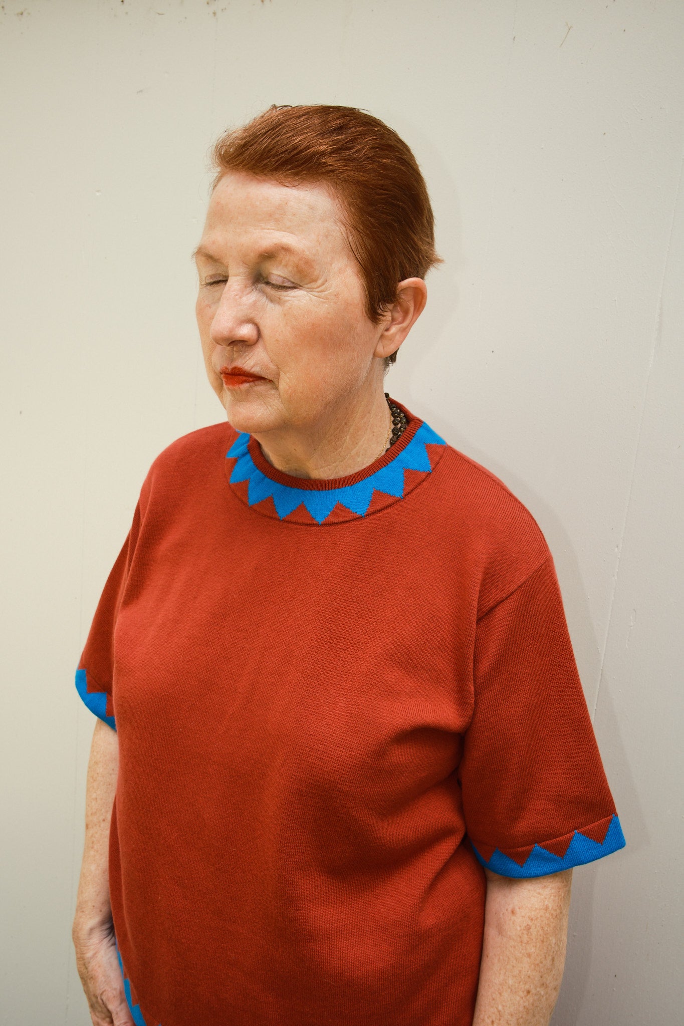 Sawyer Zig Zag Sweater Tee - Burgundy/Grotto