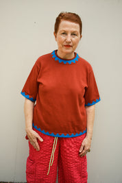 Sawyer Zig Zag Sweater Tee - Burgundy/Grotto