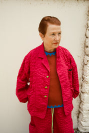 Dinner Jacket Seersucker - Beetroot