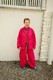 Dinner Jacket Seersucker - Beetroot