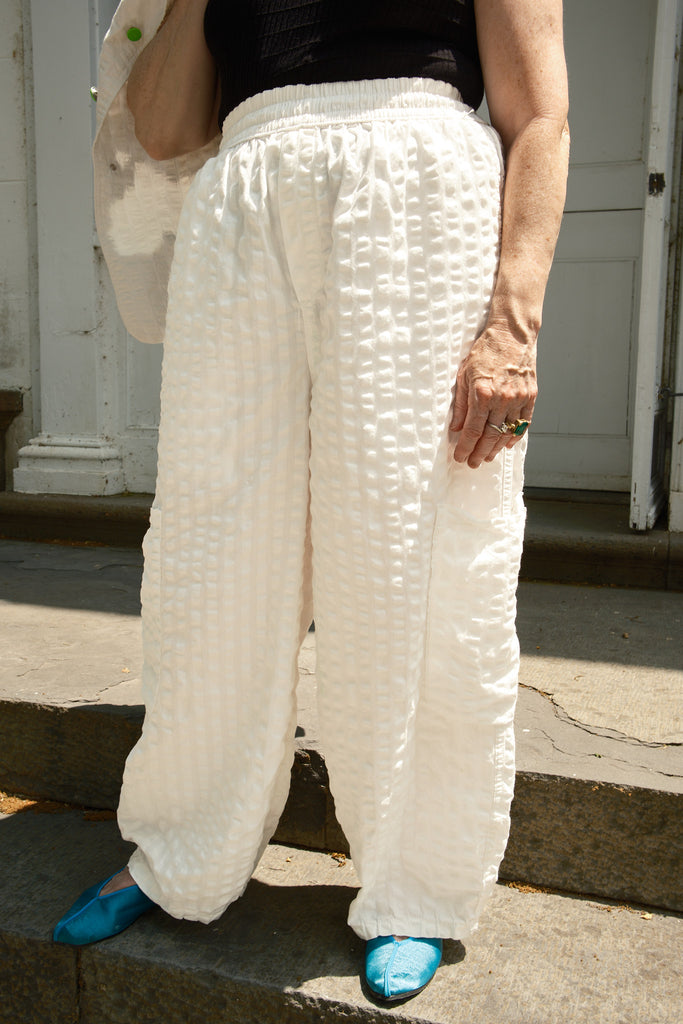 Chef Pant - Milk Seersucker – Nikki Chasin
