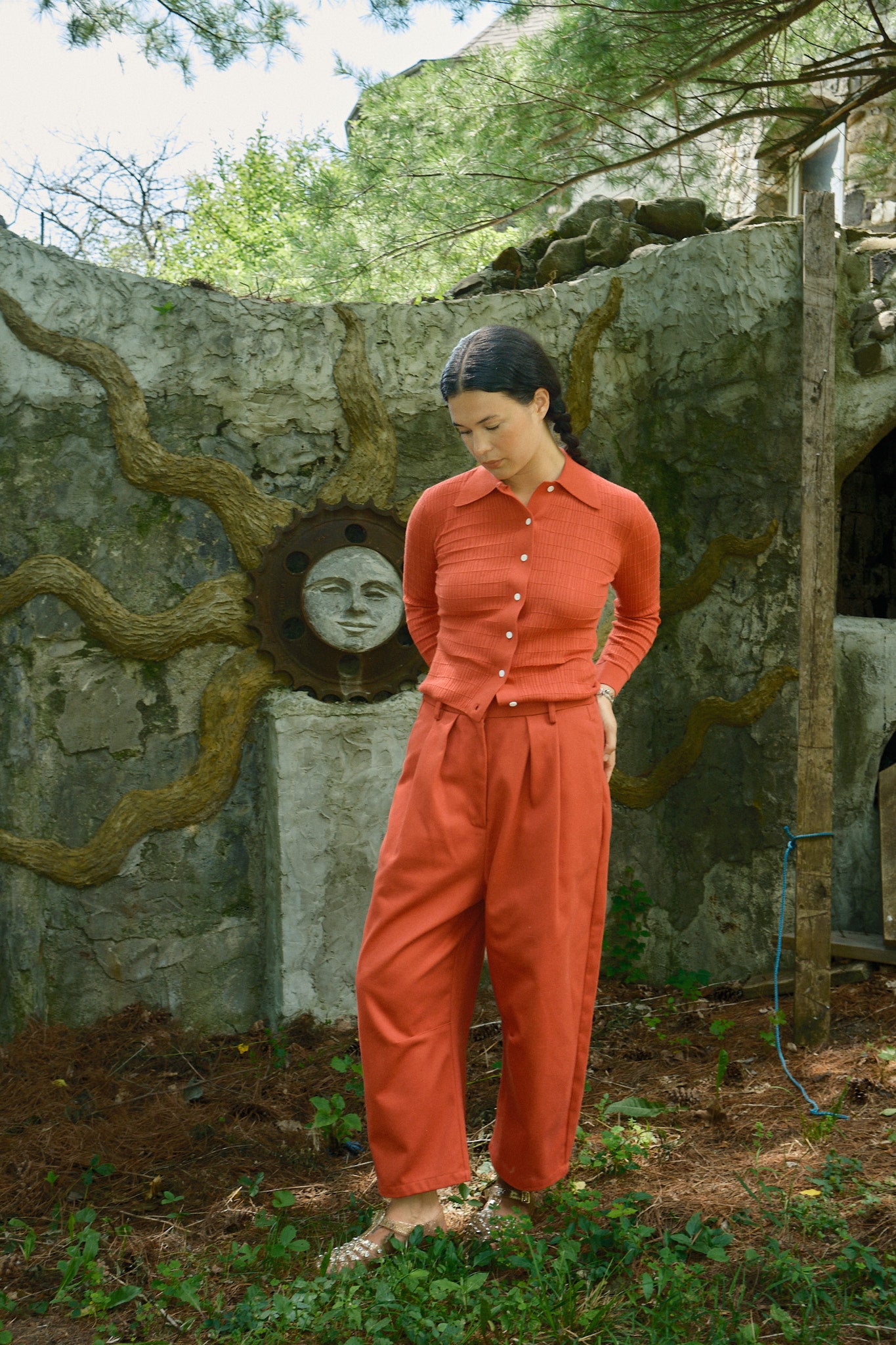 Knit Ruthie Buttondown - Scarlet, view 5