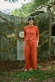 Knit Ruthie Buttondown - Scarlet