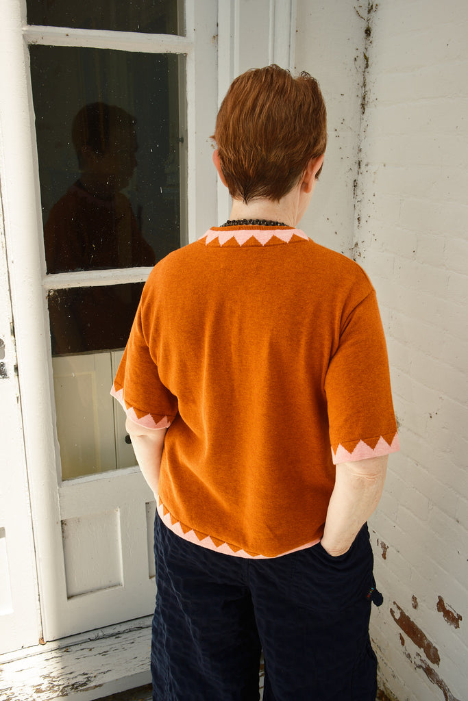 Sawyer Zig Zag Sweater Tee - Ochre/Cotton Candy – Nikki Chasin