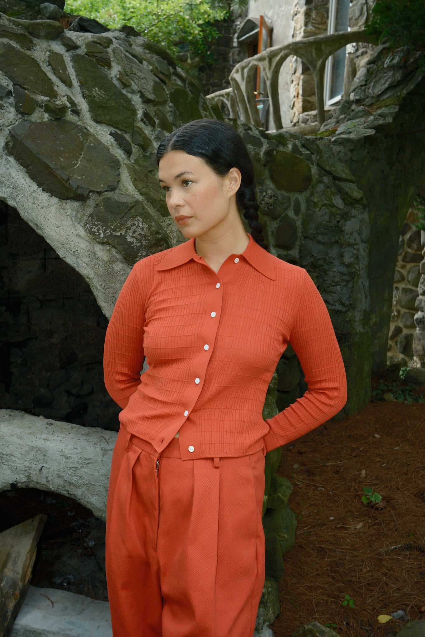Knit Ruthie Buttondown - Scarlet