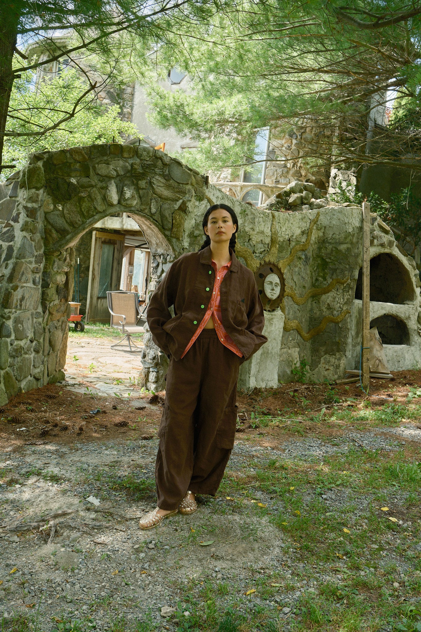 Forager Coat - Chocolate Linen
