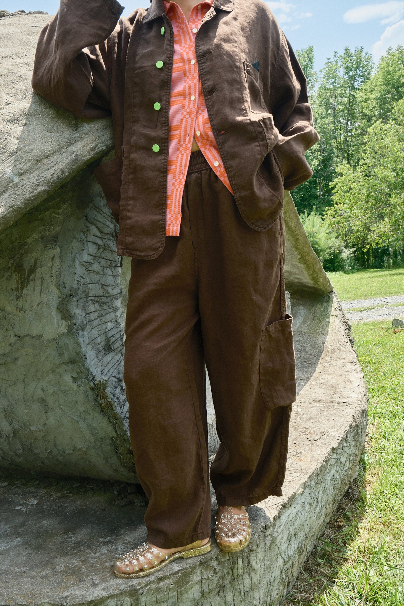 Forager Coat - Chocolate Linen