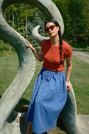 Nikki Chasin x The House That Lars Built Play Skirt in Cobalt Karin Floral