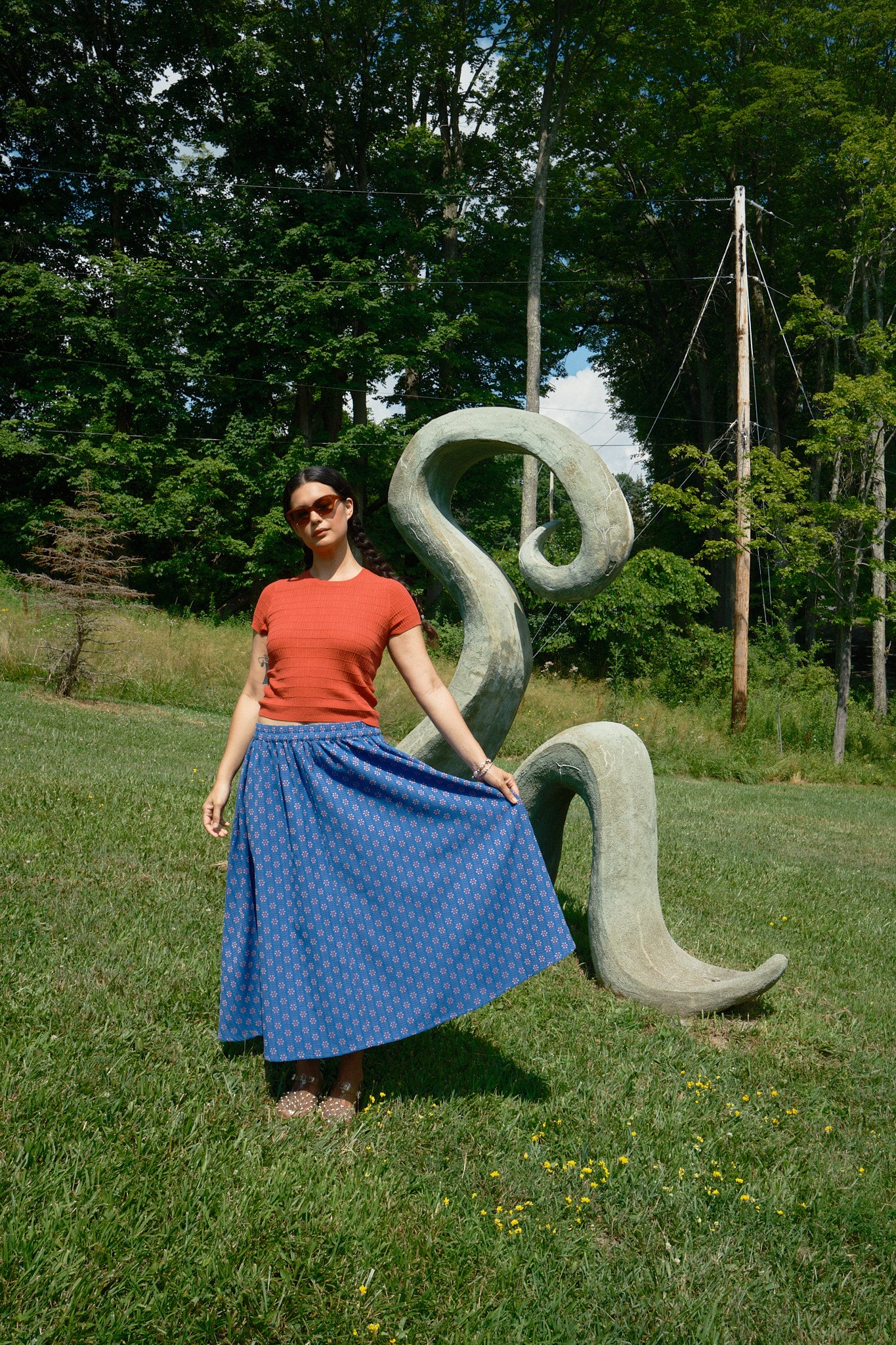 Nikki Chasin x The House That Lars Built Play Skirt in Cobalt Karin Floral