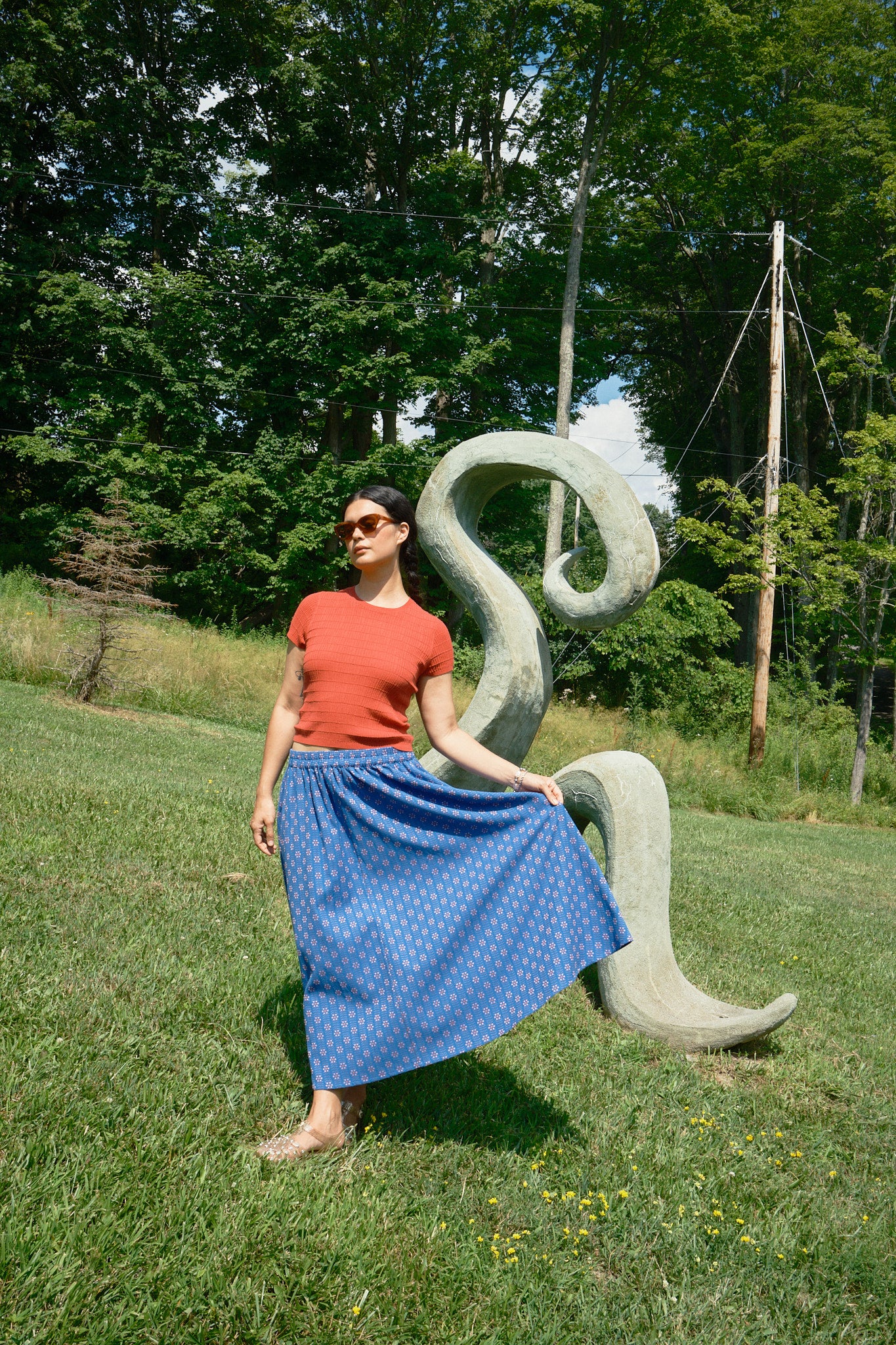 Nikki Chasin x The House That Lars Built Play Skirt in Cobalt Karin Floral