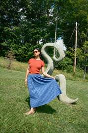 Nikki Chasin x The House That Lars Built Play Skirt in Cobalt Karin Floral