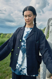 Dinner Jacket - Black Sesame Rayon